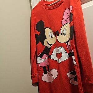 Disney Red Long Sleeve Shirt with Mickey and Minnie